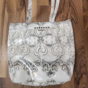 Max Mara Weekend Damask Toille Design Plastic Tote3.5"L x 10"W x 11"H